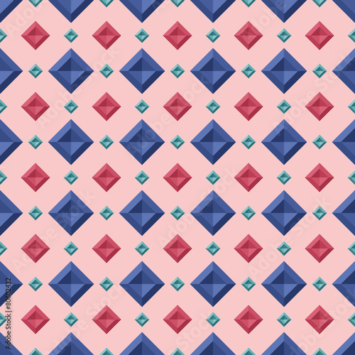 Seamless pattern with random color diamonds