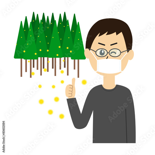 A young man winking with a mask and glasses on,  tree allergy