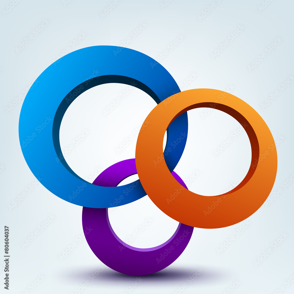 Abstract 3d vector illustration of 3d rings Abstract 3d vector illustration of 3d rings