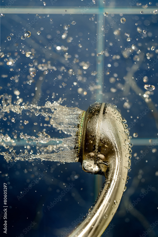 Shower head with flow of water levitate in the air