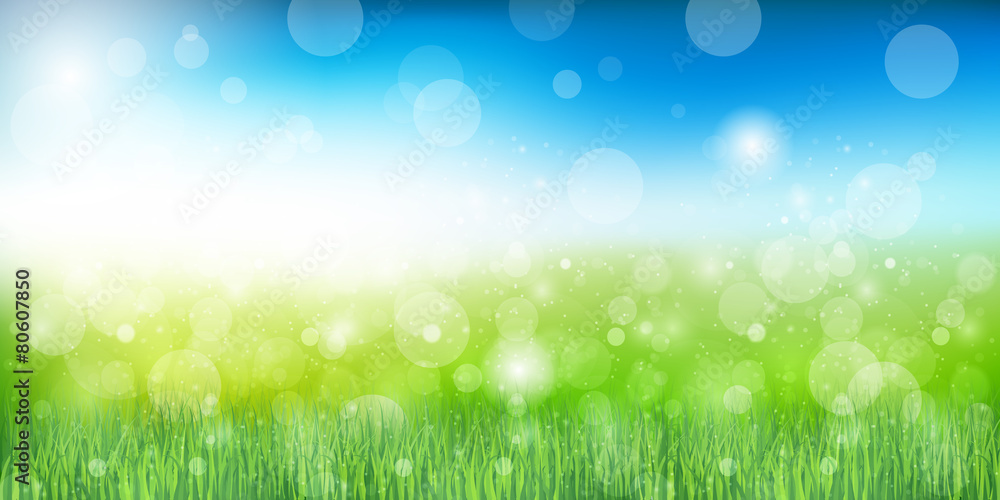 Obraz premium 草 新緑 背景