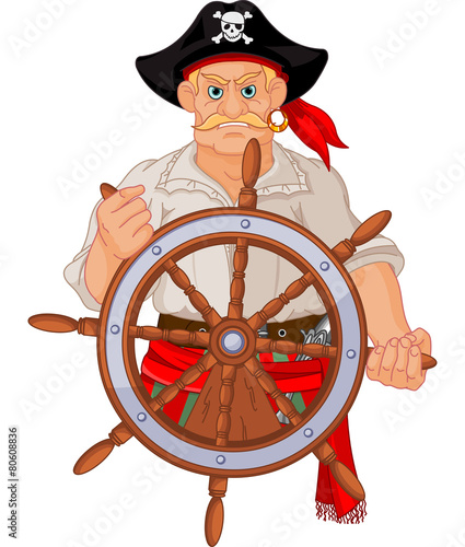 Pirate at the wheel