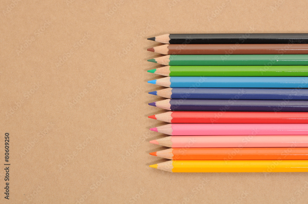 A row of coloured pencil A row of coloured pencil