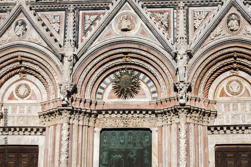 Siena Cathedral details in Tuscany, Italy