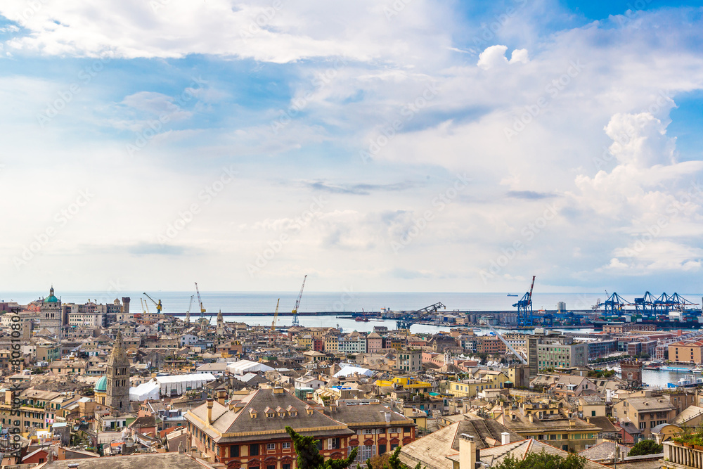 Fototapeta premium Port of Genoa in Italy