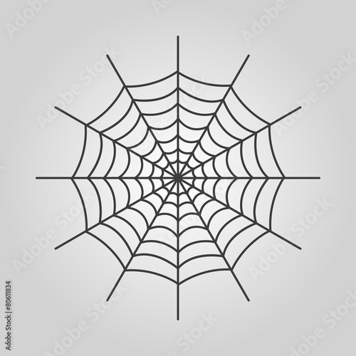 The spiderweb icon. Web symbol. Flat