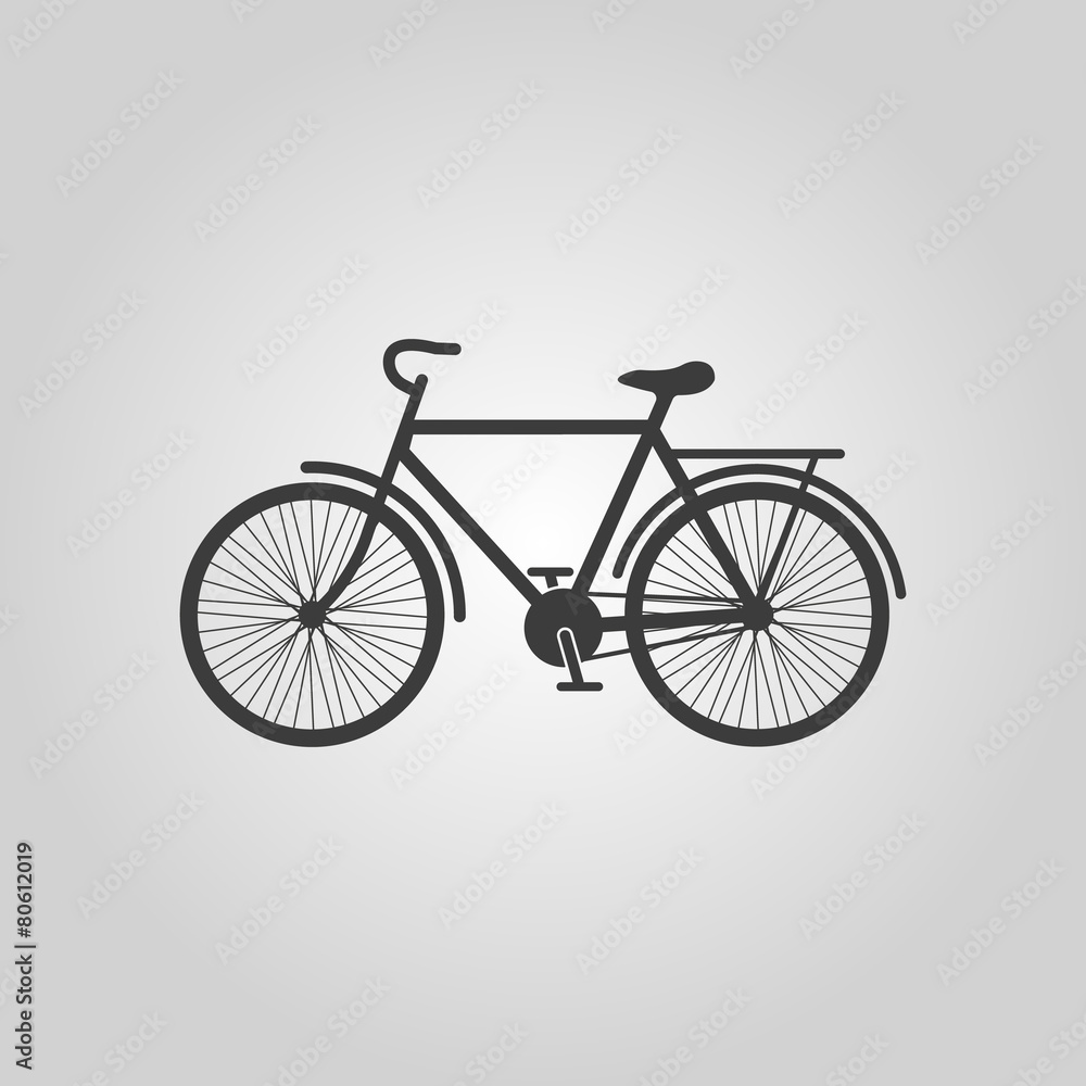 The bike icon. Bicycle symbol. Flat