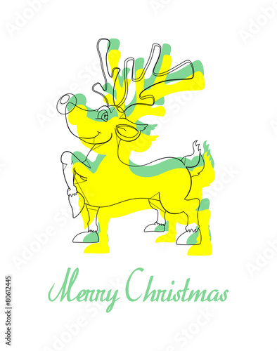 Dasher Reindeer Clipart Greeting Banner