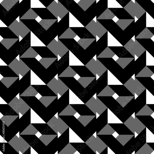 Black and white geometric seamless pattern, abstract background.
