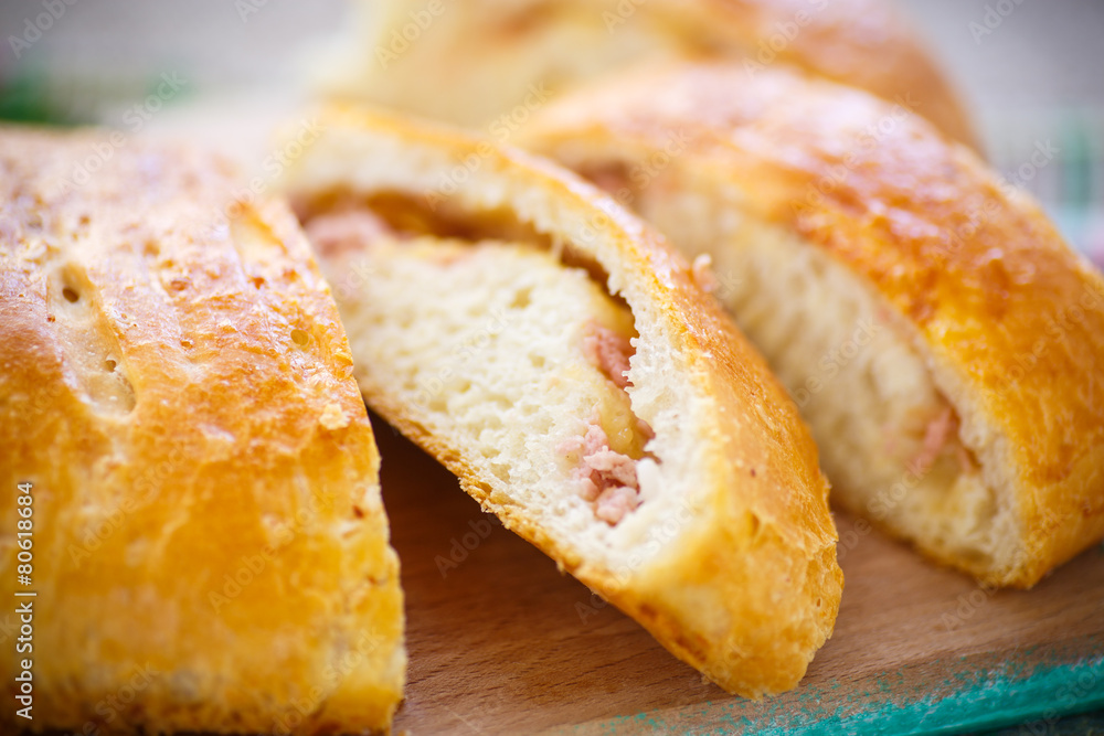 baked bread stuffed with cheese