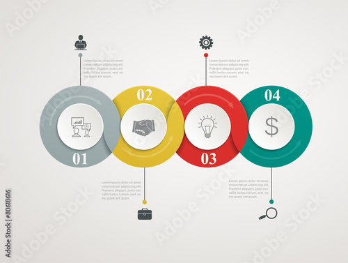 Abstract Circles Parts Infographic With Step By Step Structure.