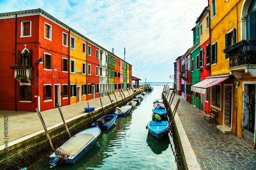 Colorful houses on the Venetian island of Burano