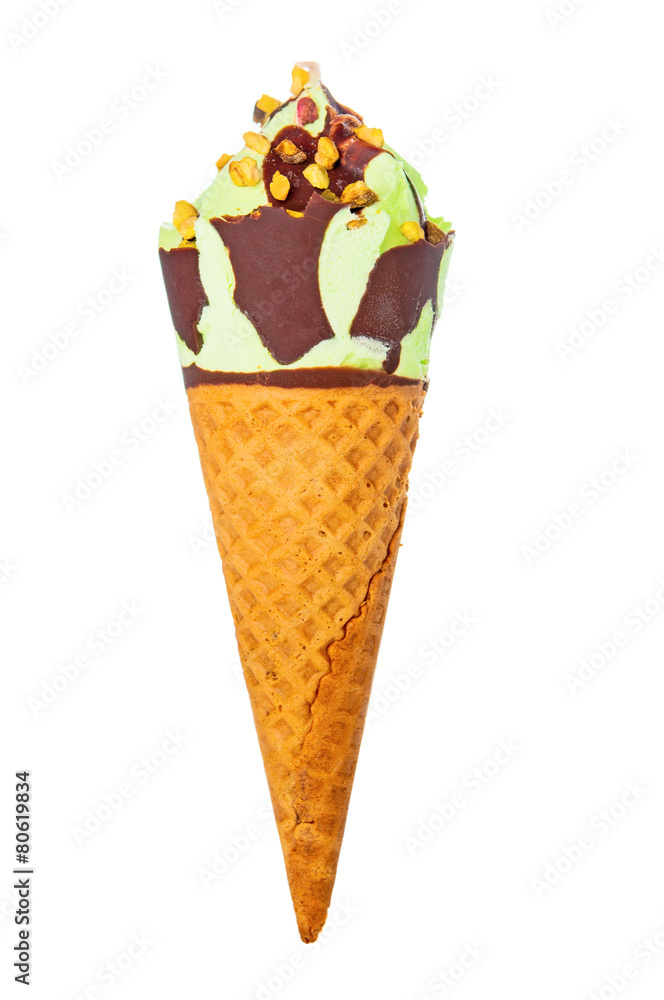 Pistachio ice-cream closeup Pistachio ice-cream closeup