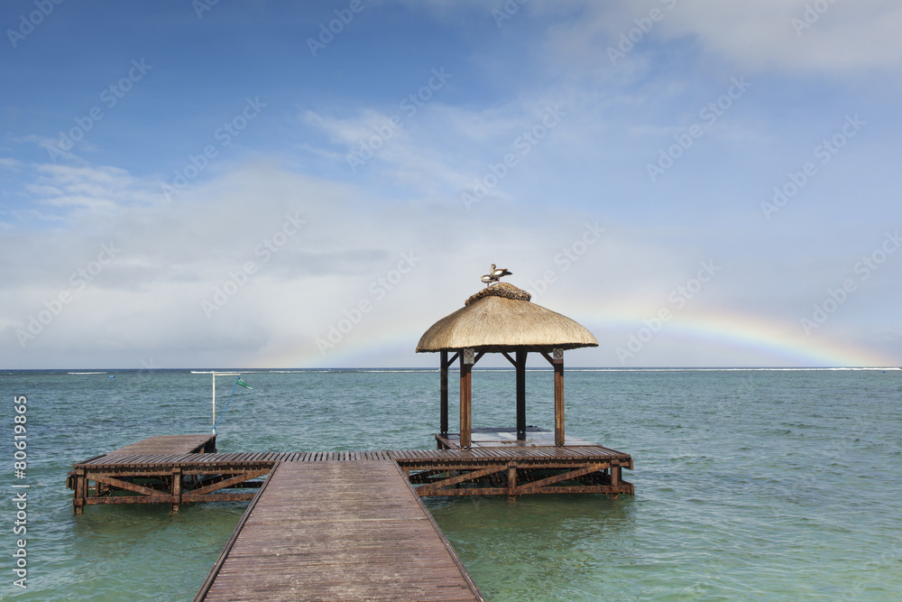 Fototapeta premium rainbow and jetty
