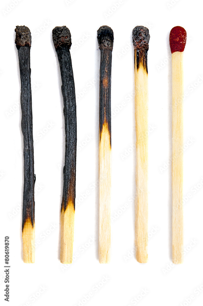 Range of matches closeup Range of matches closeup