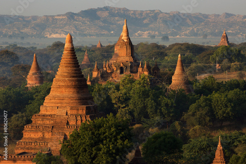 Temples of Bagan  Pagan  at sunrise  Myanmar