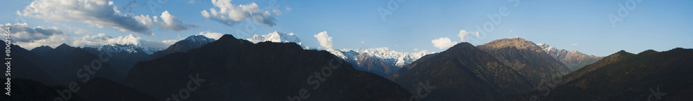 Clouds over the mountains, Himalayas, Uttarakhand, India