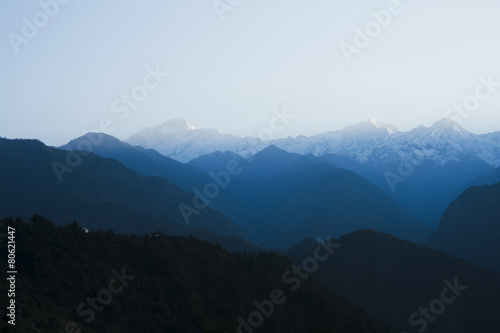 Sticker Mountains at dawn, Himalayas, Uttarakhand, India