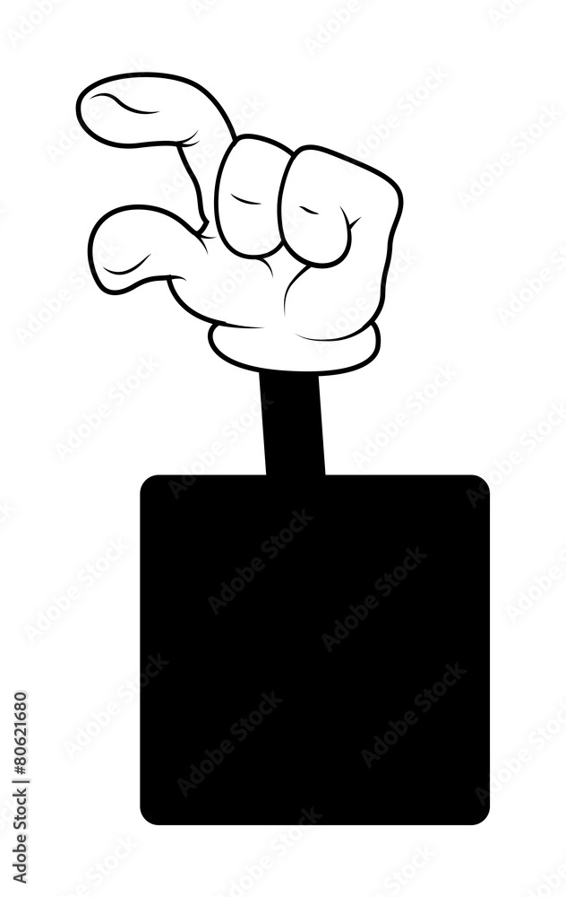 Showing Size Hand Gesture Black Banner Showing Size Hand Gesture Black Banner