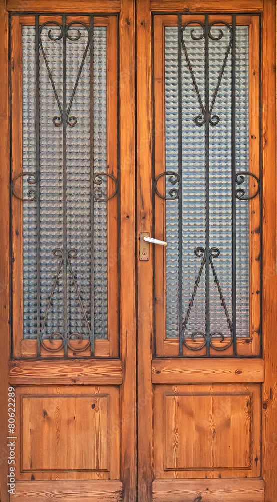 Close-up view of antique wooden door. Close-up view of antique wooden door.