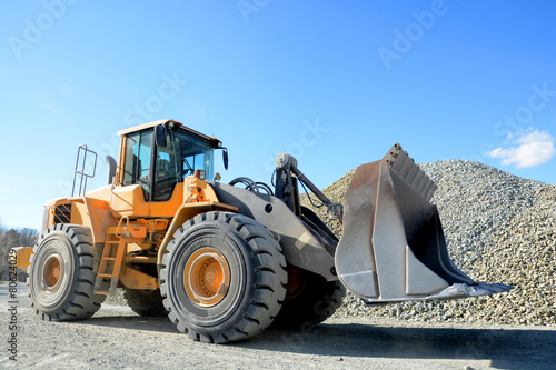 big yellow mining truck