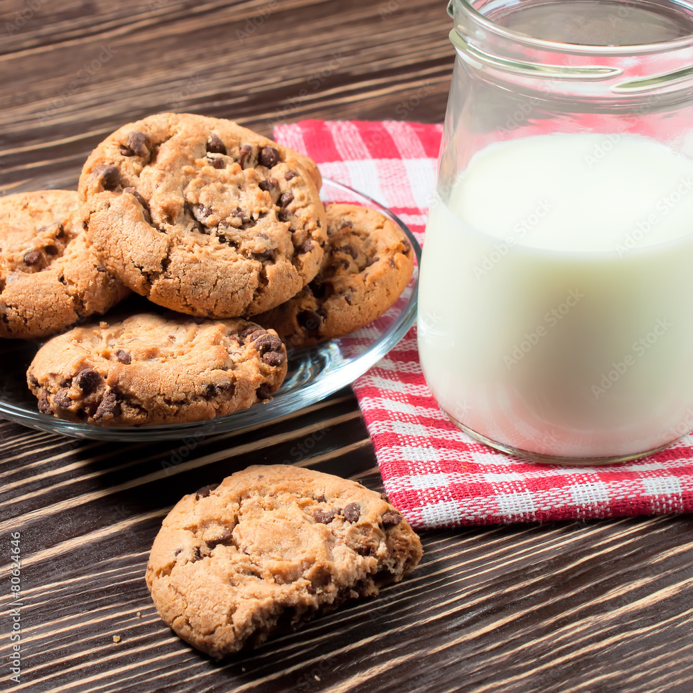 jar of milk and tasty cookies jar of milk and tasty cookies