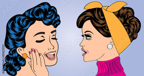 pop art retro women in comics style that gossip