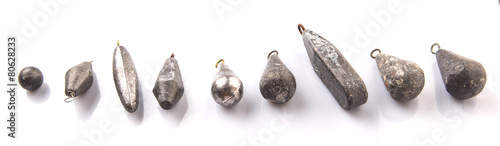 Slika na platnu Fishing sinker or knoch over white background