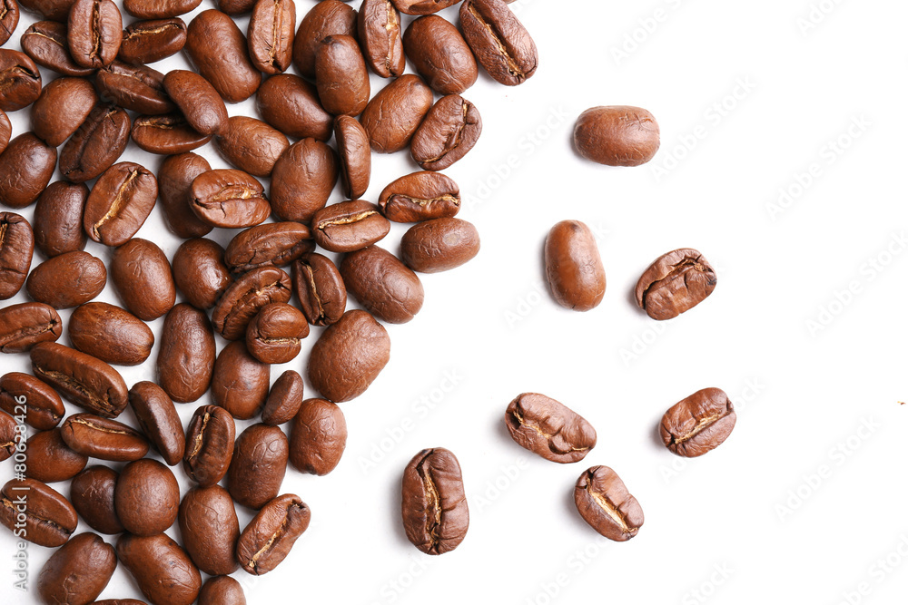 Coffee beans on white background Coffee beans on white background