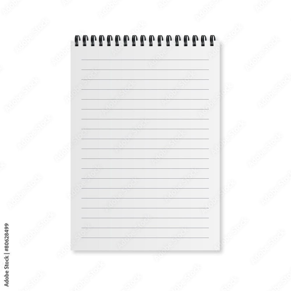 Blank realistic spiral notepad on white vector illustration Blank realistic spiral notepad on white vector illustration
