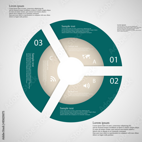 Ring from three separate color parts