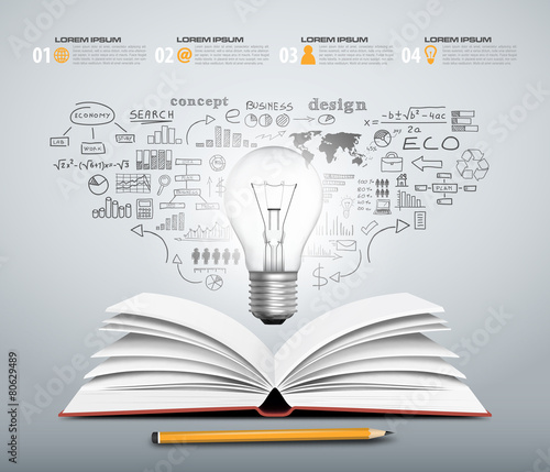 book bulb concept vector