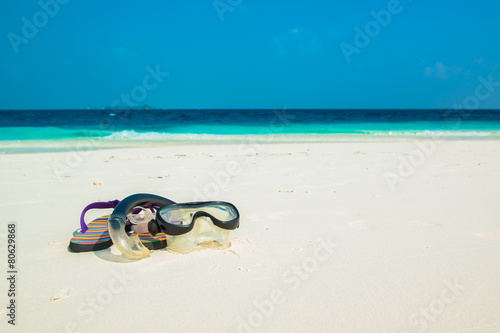 Εκτύπωση καμβά Sand beach and ocean wave, South Male Atoll. Maldives