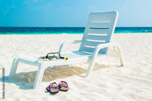 Εκτύπωση καμβά Sand beach and ocean wave, South Male Atoll. Maldives