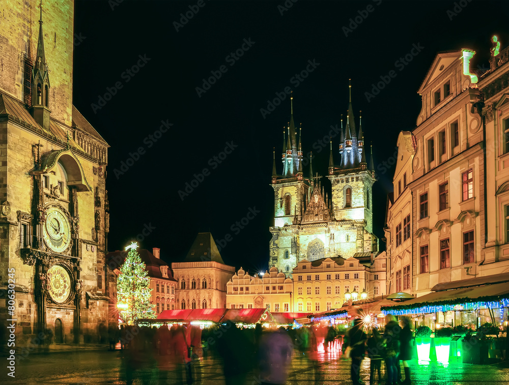 Fototapeta premium Prague Old Town Square during Christmas time