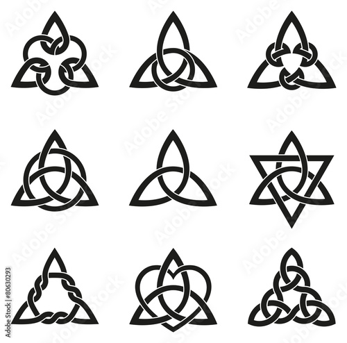 Nine Celtic Triangle Knots
