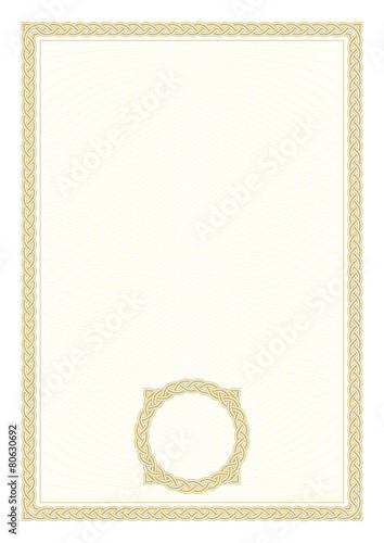 vertical Template certificate and diplomas, currency. Vector