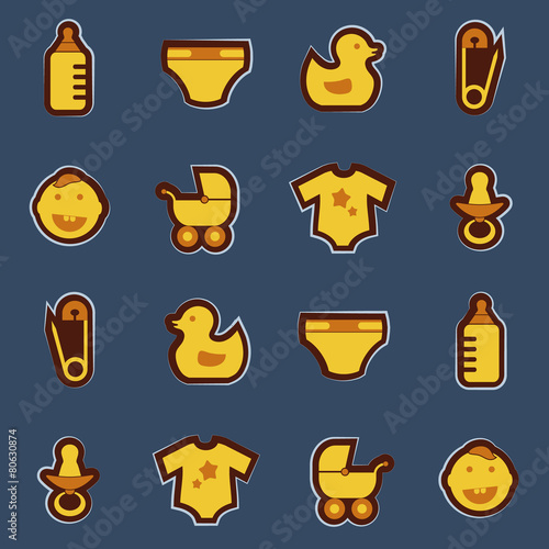 Seamless background with baby stuff