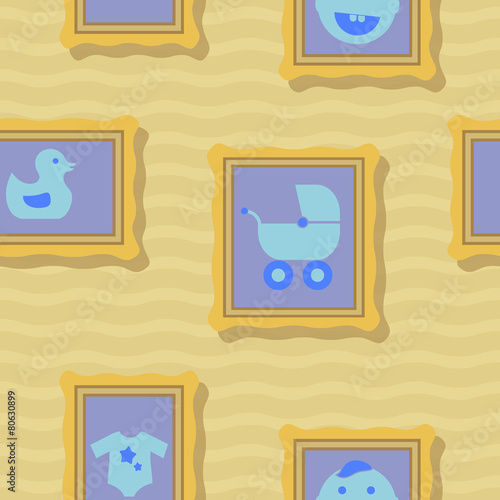 Seamless background with baby stuff