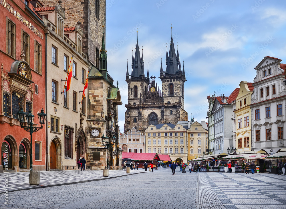Prague, Czech Republic, Central Europe, 26.12.2014. The view ove - obrazy, fototapety, plakaty 