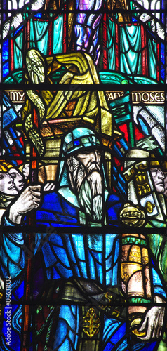 Moses in stained glass