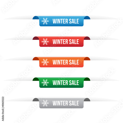 Winter sale paper tag labels