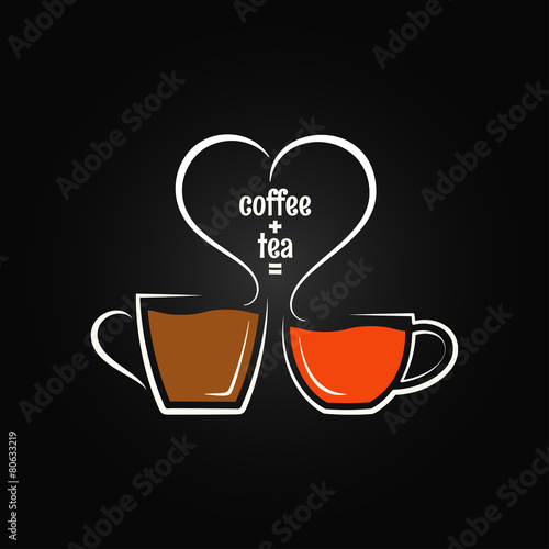 coffee tea love concept background