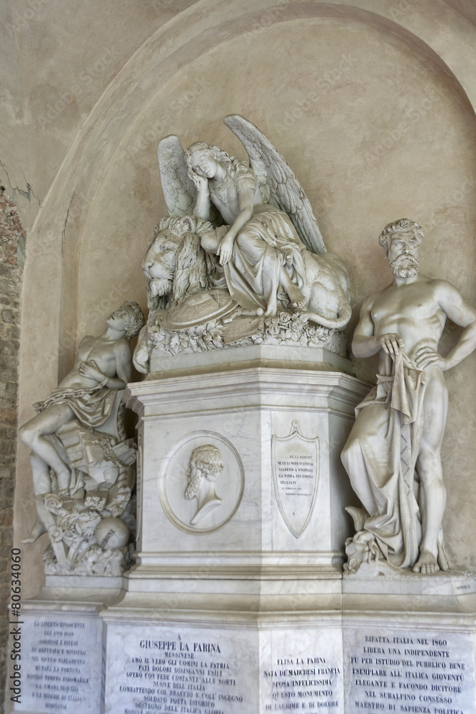 Giuseppe La Farina tomb in Basilica Santa Croce. Florence.