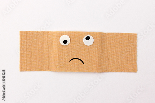 Besorgtes Smiley auf Pflaster
