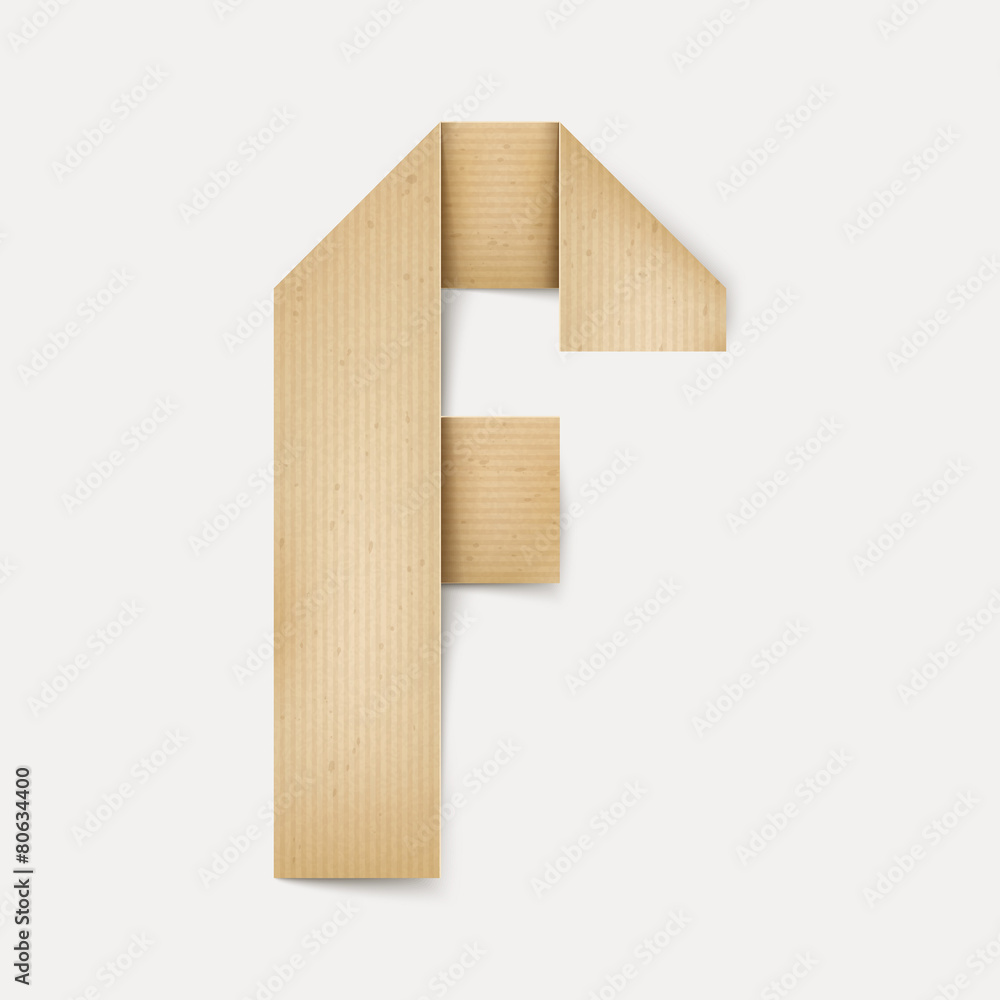 3d elegant folded paper letter F 3d elegant folded paper letter F