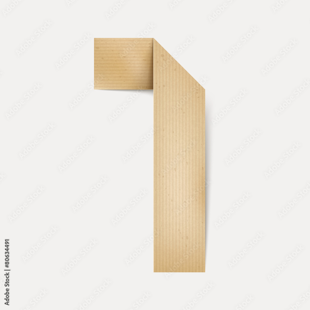 3d elegant folded paper number 1 3d elegant folded paper number 1