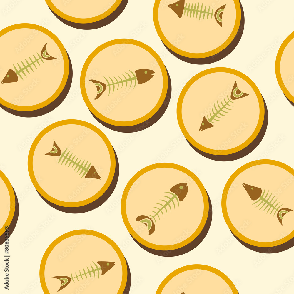 Seamless background with fish skeletons Seamless background with fish skeletons