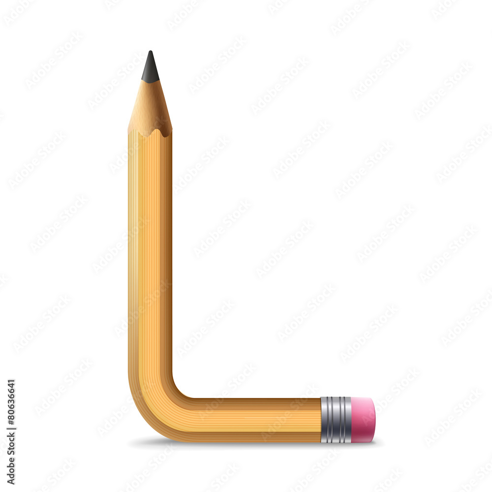 3d yellow pencil alphabet L 3d yellow pencil alphabet L