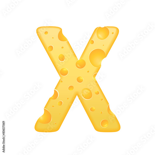 3d cheese letter X